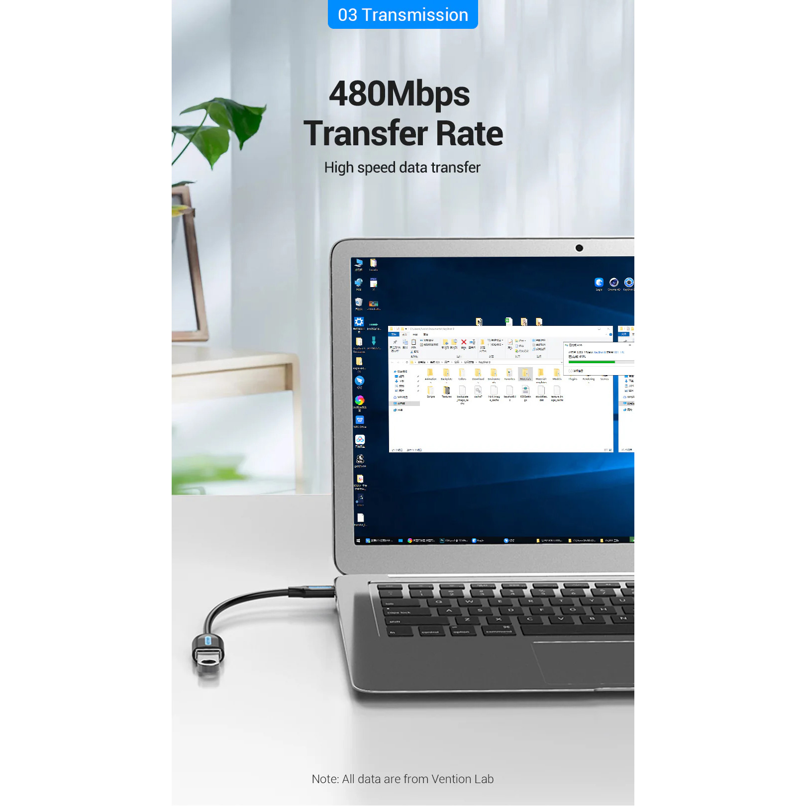 Адаптер VENTION USB 2.0 Type-C - USB AF Black (CCSBB)