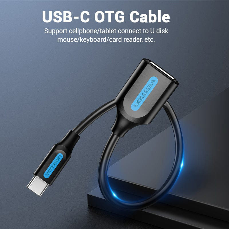 Адаптер VENTION USB 2.0 Type-C - USB AF Black (CCSBB)