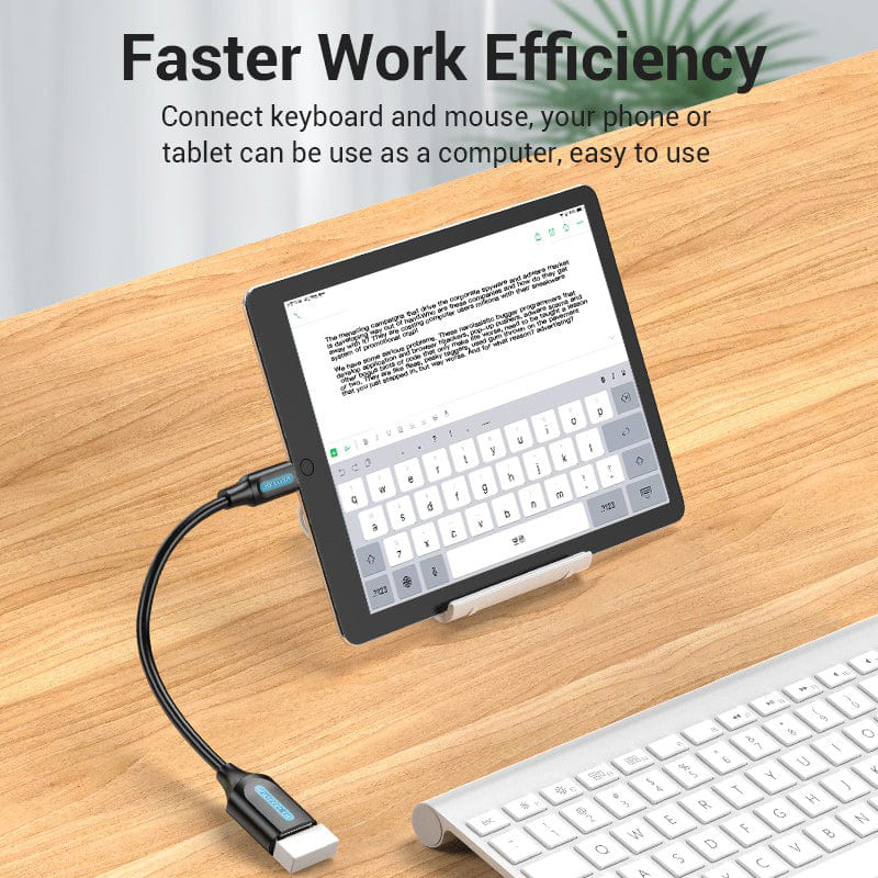 Адаптер VENTION USB 2.0 Type-C - USB AF Black (CCSBB)