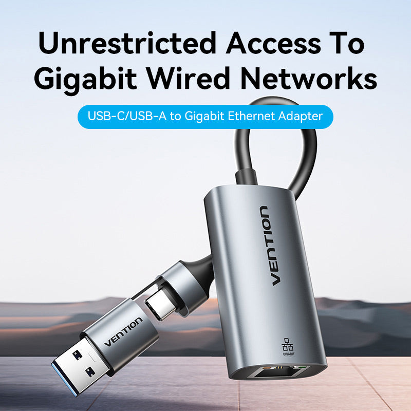 Адаптер VENTION USB Type-C/USB-A - Ethernet RJ45 1000Mb Gray (CFQHB)