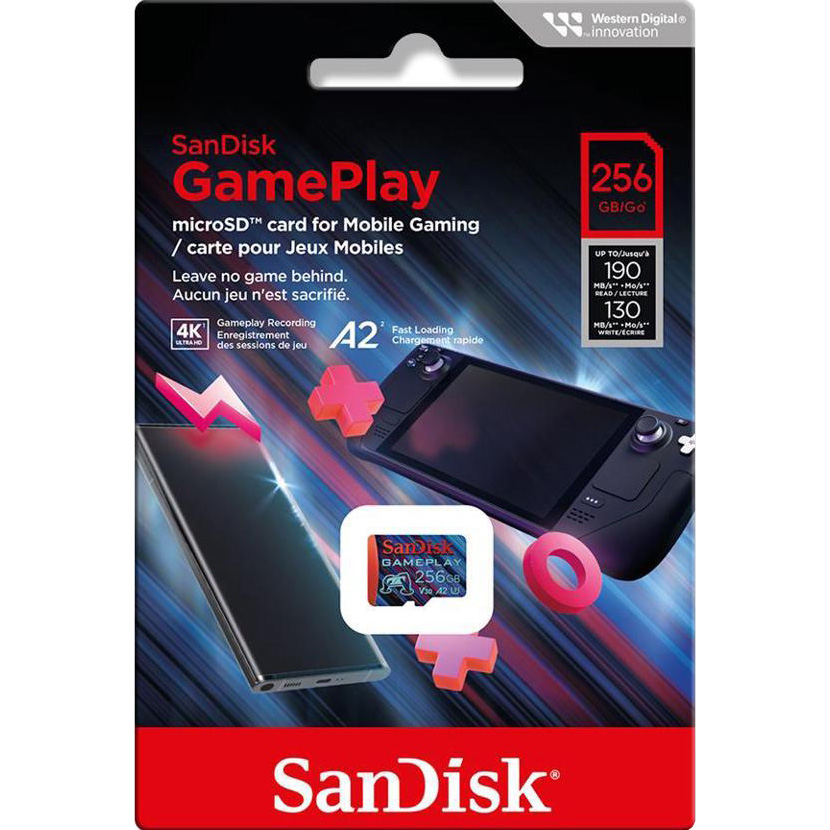 Карта пам'яті SANDISK microSDXC GamePlay 256GB UHS-I U3 V30 A2 Class 10 (SDSQXAV-256G-GN6XN)