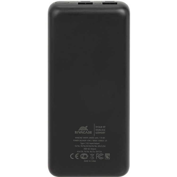 Повербанк RIVACASE Rivapower VA1075 QC/PD 45W 20000mAh