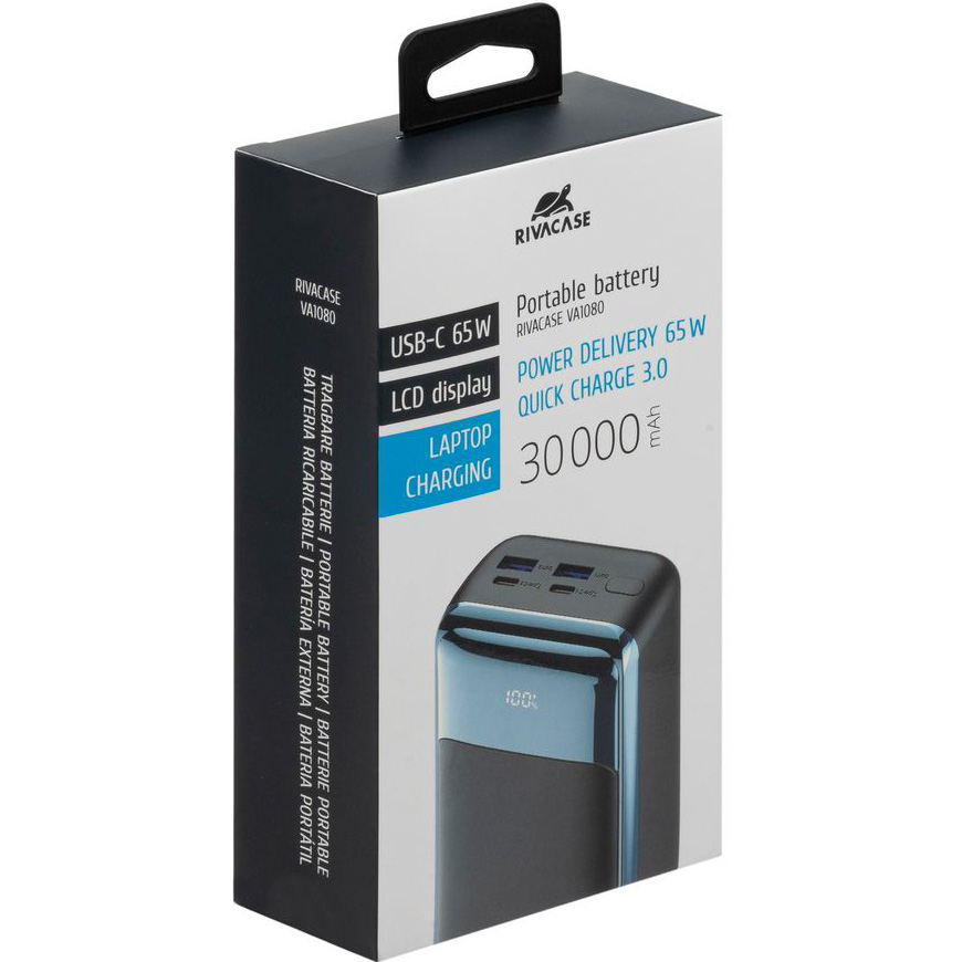 Повербанк RIVACASE Rivapower VA1080 QC/PD 65W 30000mAh