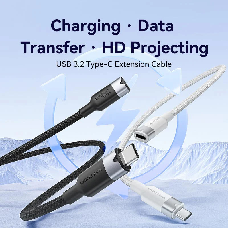 Кабель-подовжувач VENTION USB 3.2 CM/CF PD100W 1м (TRFBF)