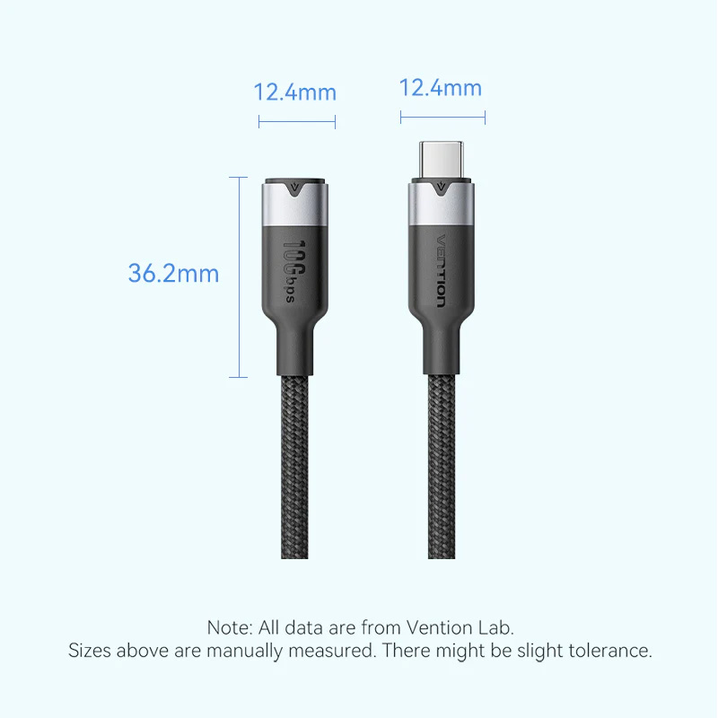 Кабель-подовжувач VENTION USB 3.2 CM/CF PD100W 1м (TRFBF)