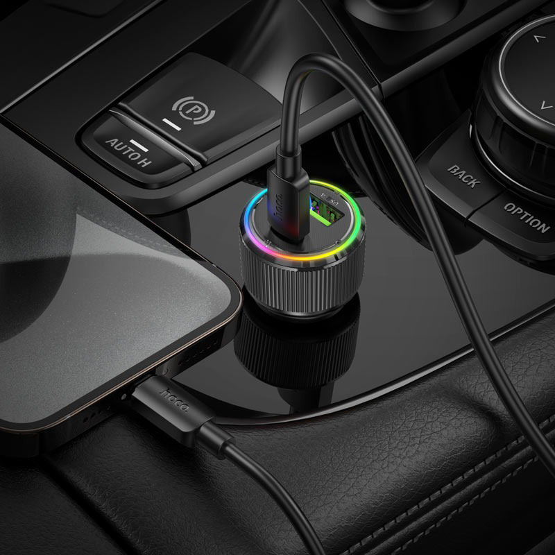 Автомобільний зарядний пристрій HOCO NZ14A Guerrero 1xUSB-C, 1xUSB-A, PD20W, QC3.0 Black (6942007620437)