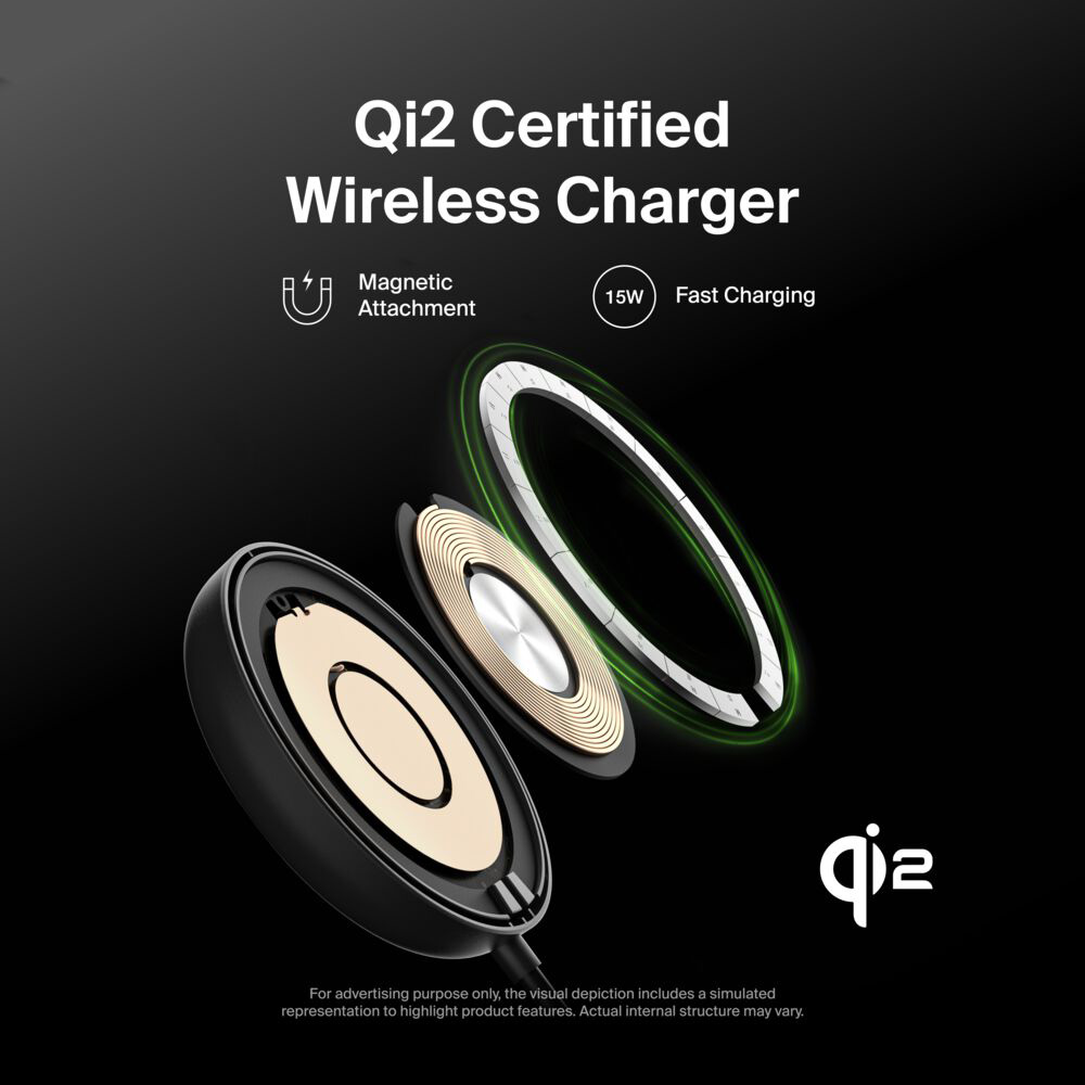 Бездротовий зарядний пристрій BELKIN Boost Up Charge Magnetic Wireless Charging Pad with Qi2 15W Black (WIA011HQBK)