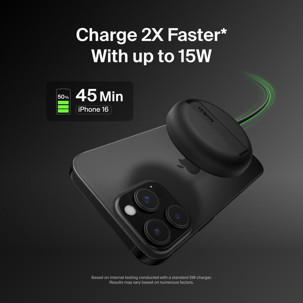 Бездротовий зарядний пристрій BELKIN Boost Up Charge Magnetic Wireless Charging Pad with Qi2 15W Black (WIA011HQBK)