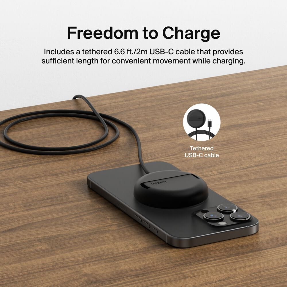 Бездротовий зарядний пристрій BELKIN Boost Up Charge Magnetic Wireless Charging Pad with Qi2 15W Black (WIA011HQBK)
