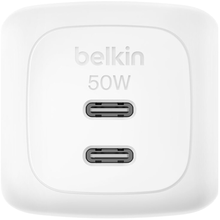 Зарядное устройство BELKIN Boost Up Charge Pro Dual USB-C GaN Wall Charger 50W White (WCH019KQWH)
