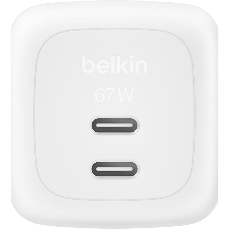 Зарядний пристрій BELKIN Boost Up Charge Pro Dual USB-C GaN Wall Charger 67W White (WCH020KQWH)
