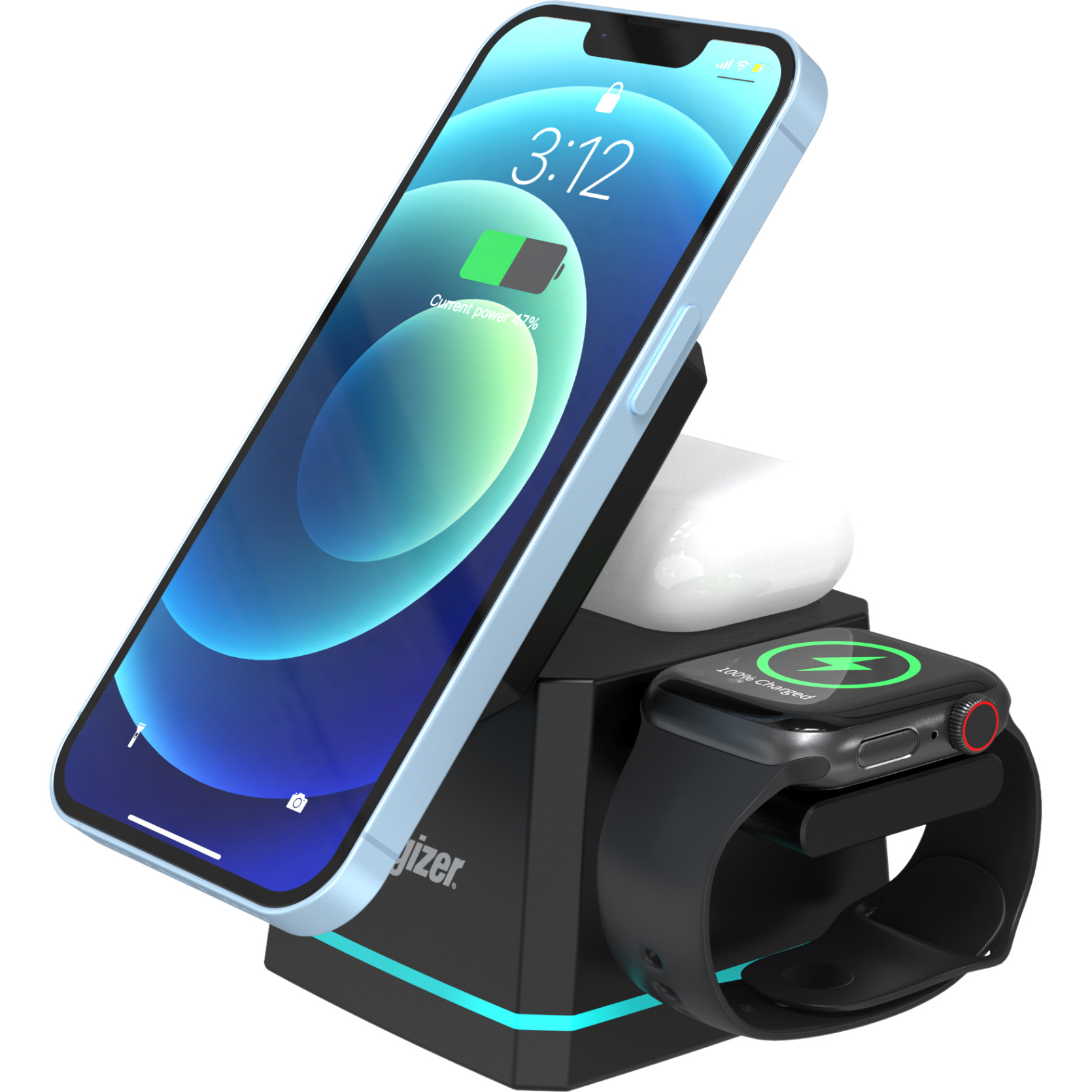 Бездротовий зарядний пристрій ENERGIZER 3-in-1 Magnetic Wireless Charging Dock for Phone, Earbuds & Watch