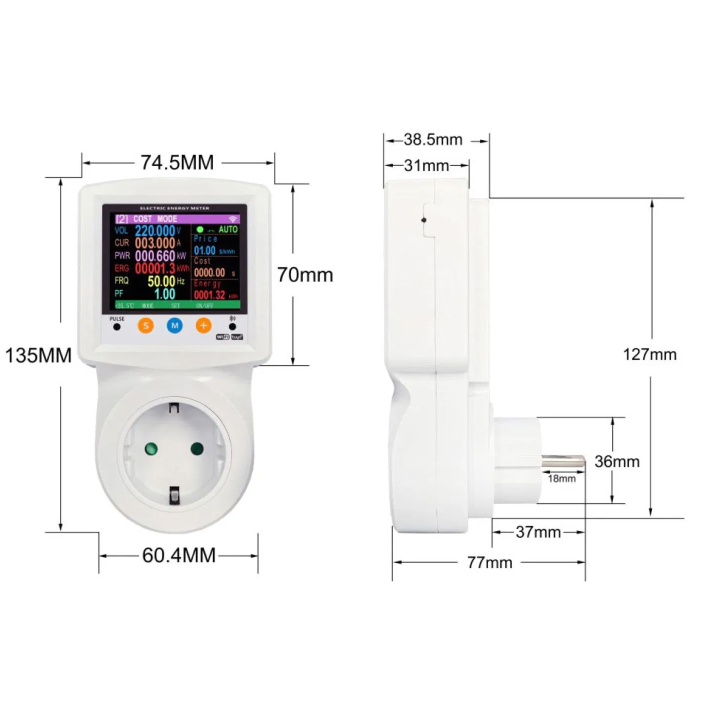 Реле напряжения с контролем тока MAXPRO JJEPM-16SW Wi-Fi