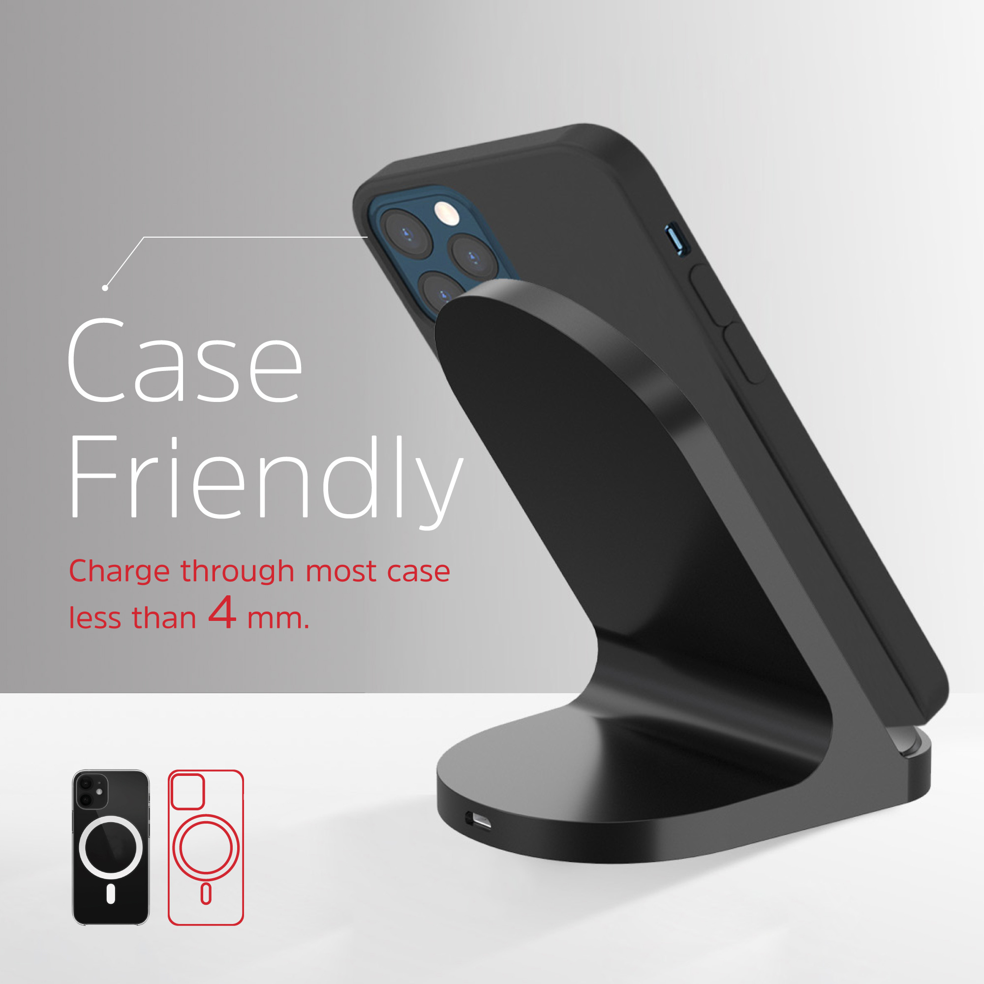 Бездротовий зарядний пристрій ENERGIZER 15W Wireless Charging Stand with Compact & Case-Friendly Design