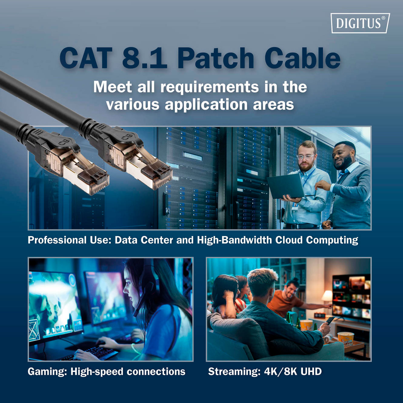 Патч-корд DIGITUS SSTP Cat.8.1 CU 3м Black (DK-1843-030)