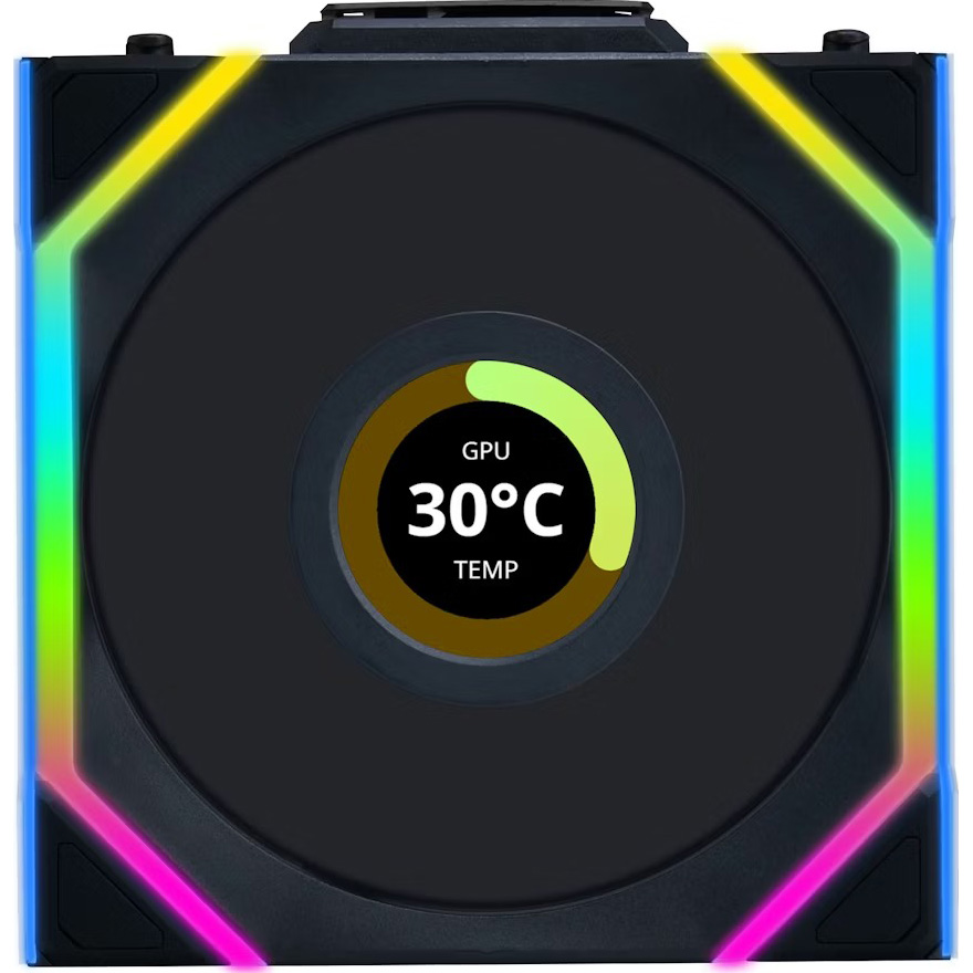 Комплект вентиляторів LIAN LI Uni Fan SL Wireless LCD 120 Black 3-Pack (G99.12SLLCD1W3B.00)