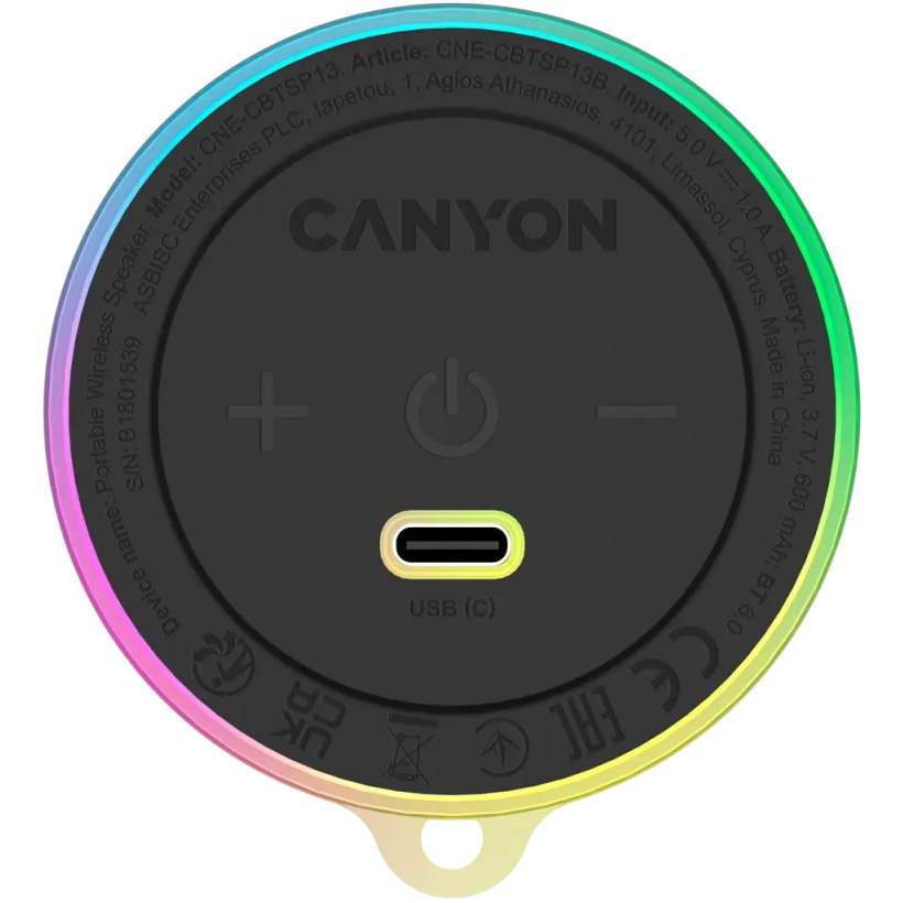 Портативна колонка CANYON OnMove 13 Black (CNE-CBTSP13B)