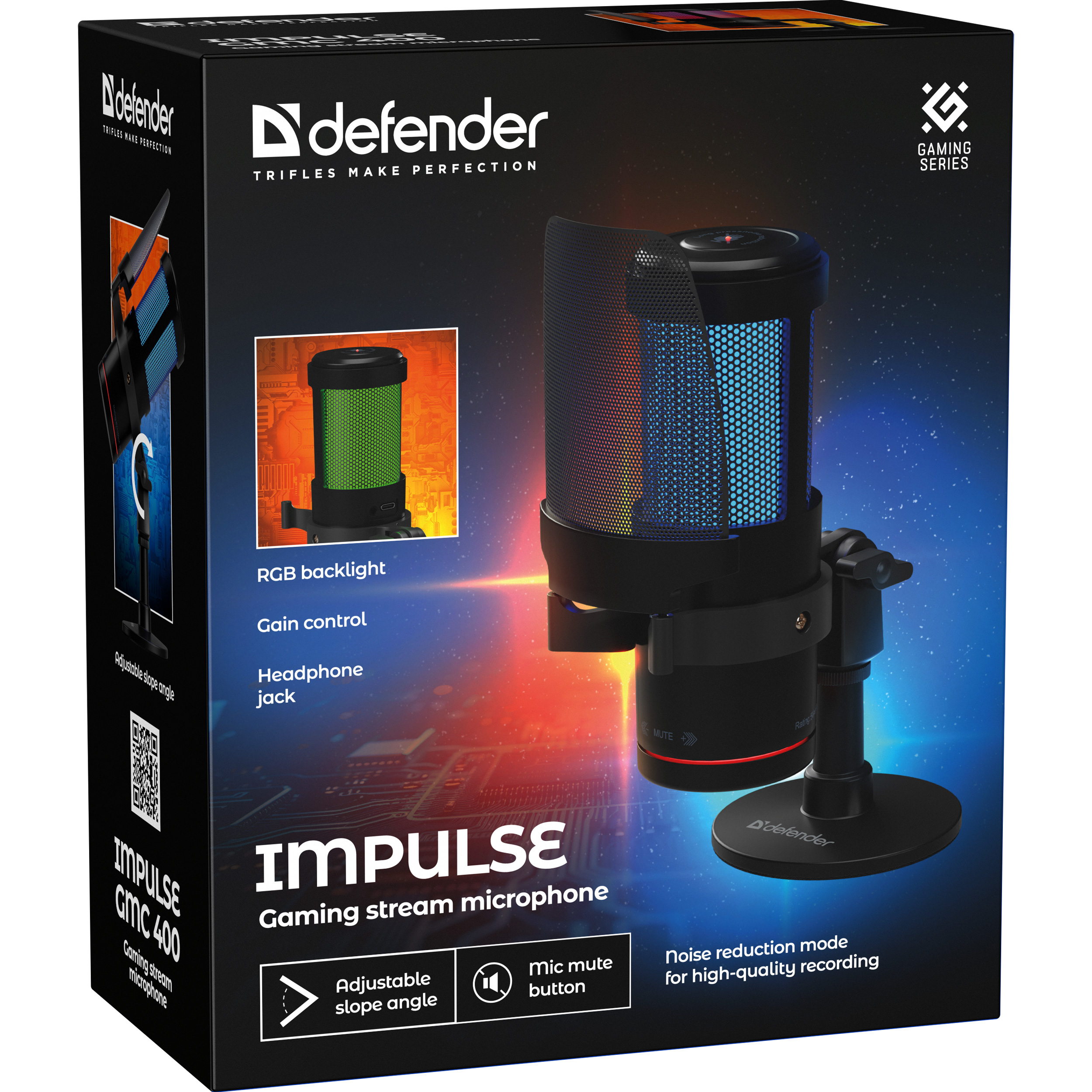 Микрофон для стриминга/подкастов DEFENDER Impulse GMC 400 (64240)