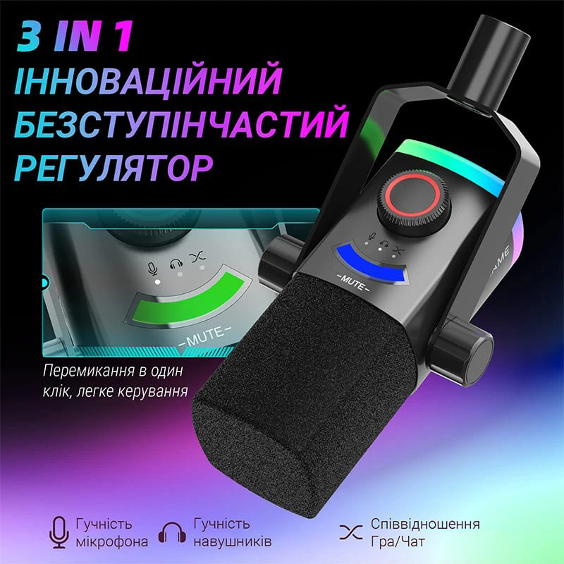 Микрофон для стриминга/подкастов FIFINE Ampligame AM8Prot Black