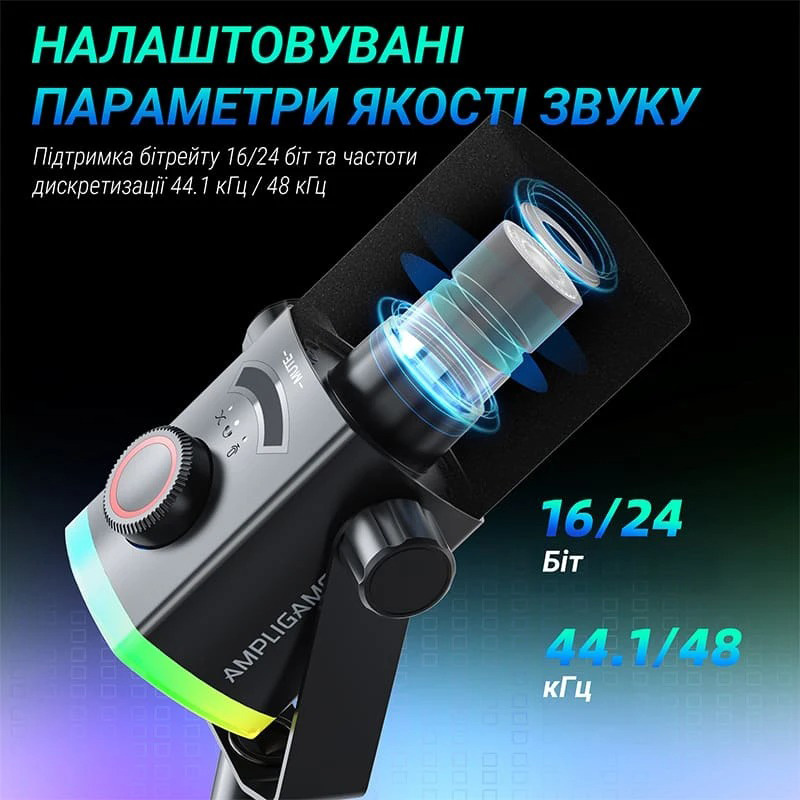 Микрофон для стриминга/подкастов FIFINE Ampligame AM8Prot Black