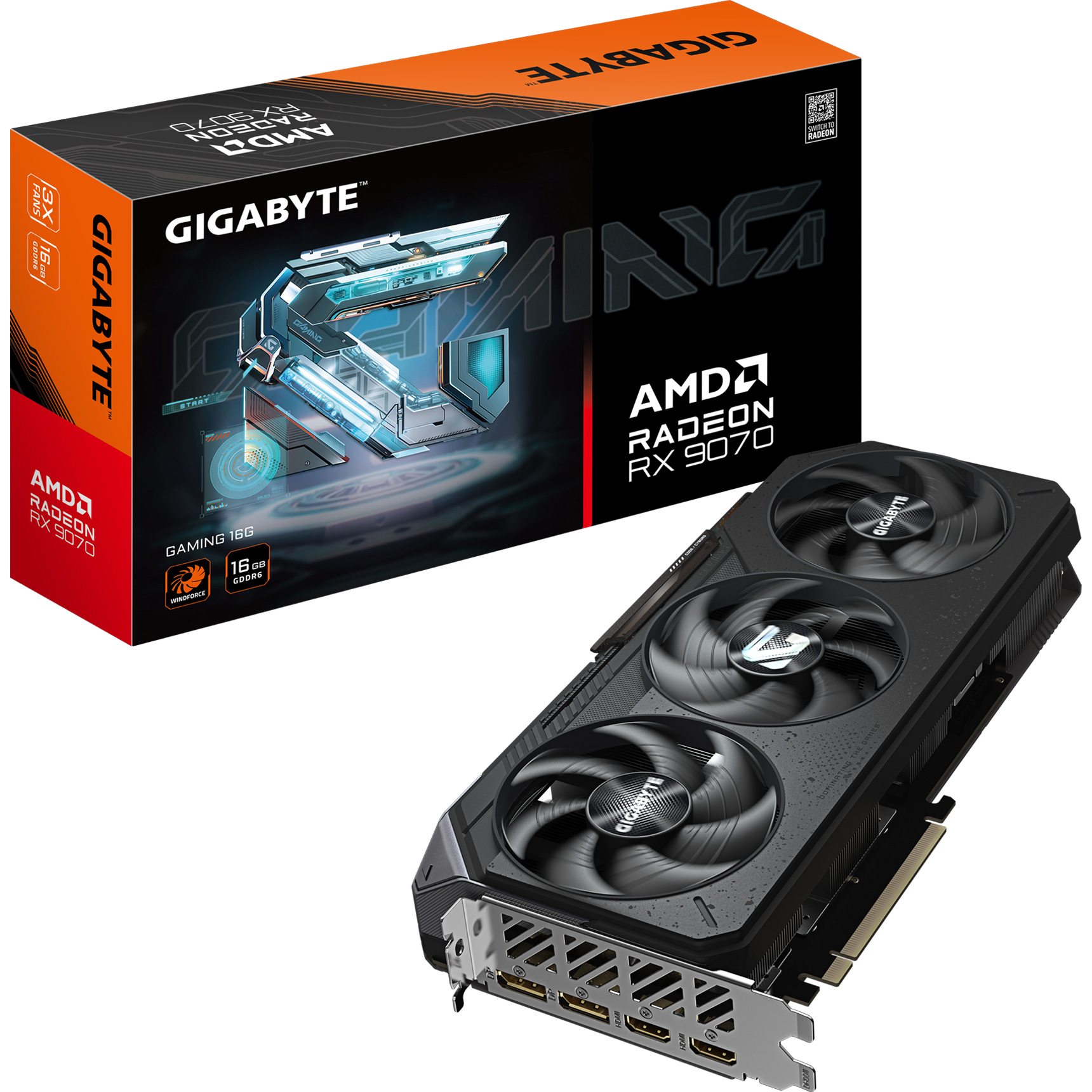 Видеокарта GIGABYTE Radeon RX 9070 Gaming 16G (GV-R9070GAMING-16GD)