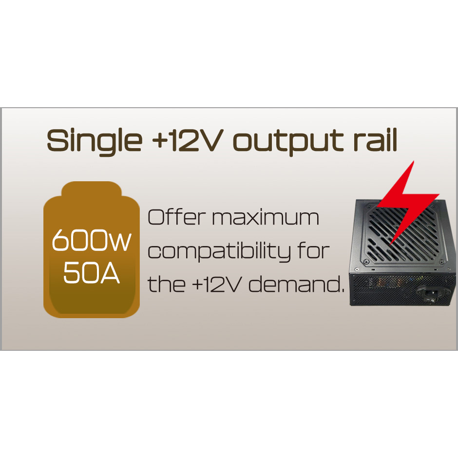 Блок живлення 600W HIGHPOWER Eco ST (HPE-600ST-B12S)