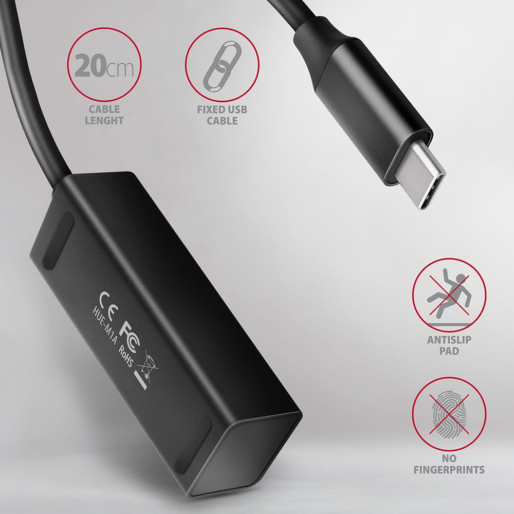 USB-хаб AXAGON 4-Port SuperSpeed USB-C Mini Hub 20cm