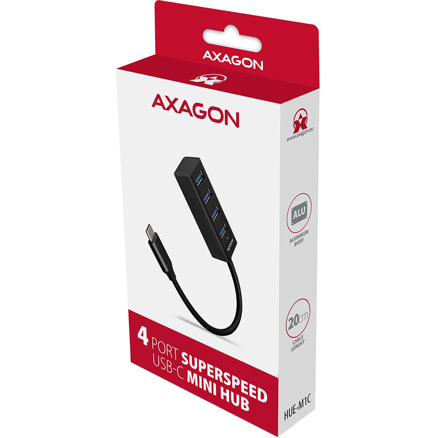 USB-хаб AXAGON 4-Port SuperSpeed USB-C Mini Hub 20cm