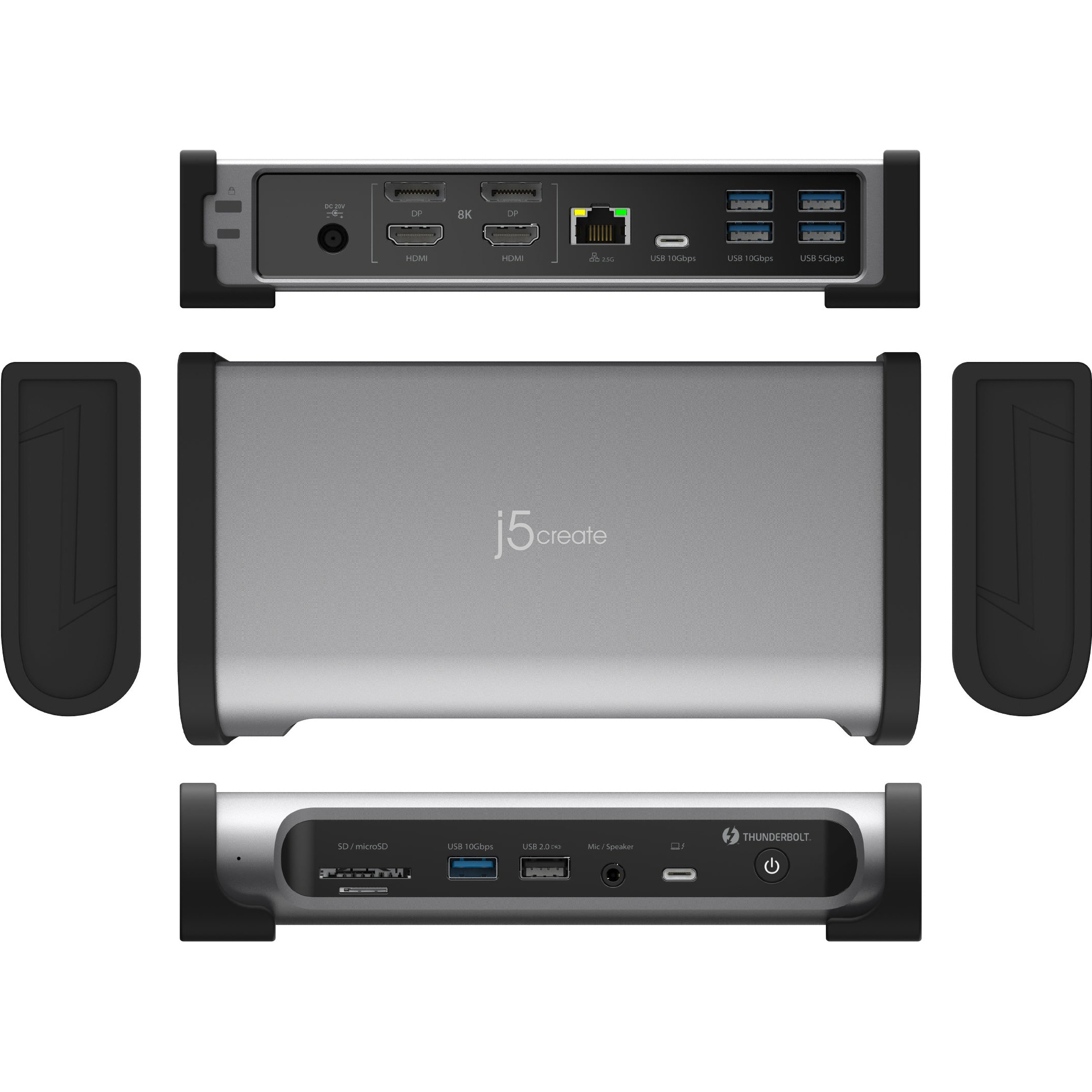 Док-станція J5CREATE 15-in-1 Thunderbolt 4 Quad Display Docking Station (JTD568-EN)
