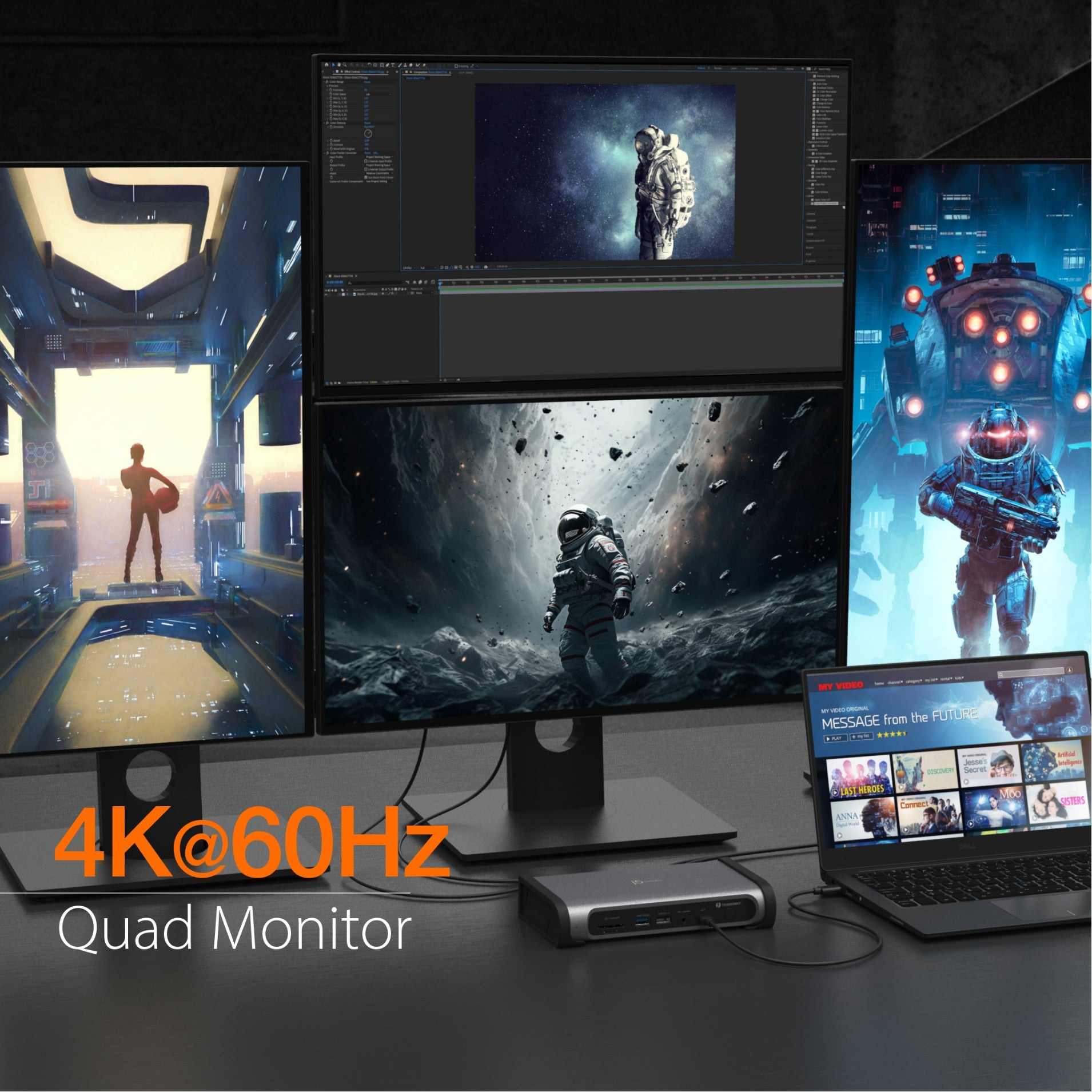 Док-станція J5CREATE 15-in-1 Thunderbolt 4 Quad Display Docking Station (JTD568-EN)