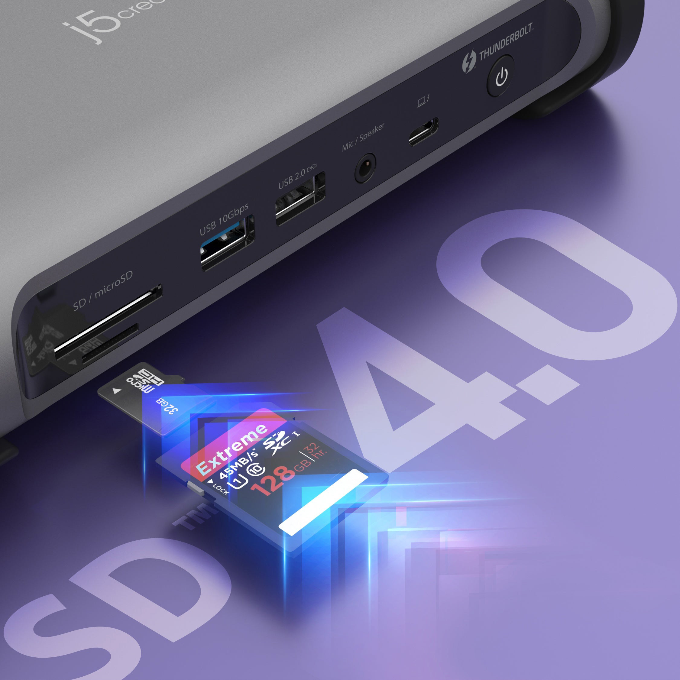Док-станція J5CREATE 15-in-1 Thunderbolt 4 Quad Display Docking Station (JTD568-EN)