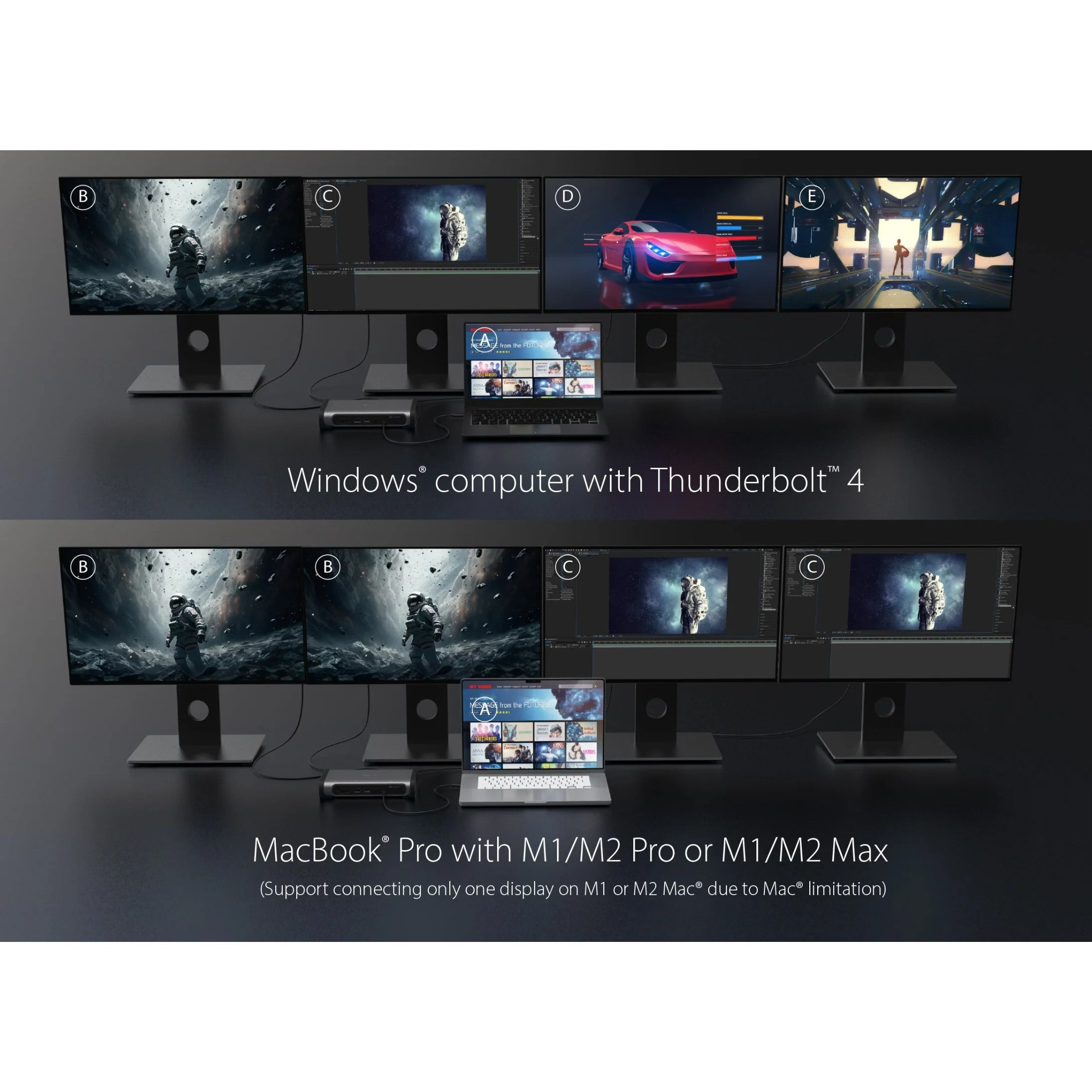 Док-станція J5CREATE 15-in-1 Thunderbolt 4 Quad Display Docking Station (JTD568-EN)