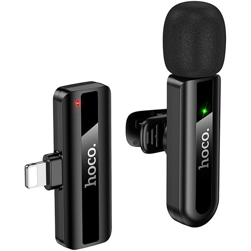 Беспроводной петличный микрофон HOCO L20 Fair Lightning Black