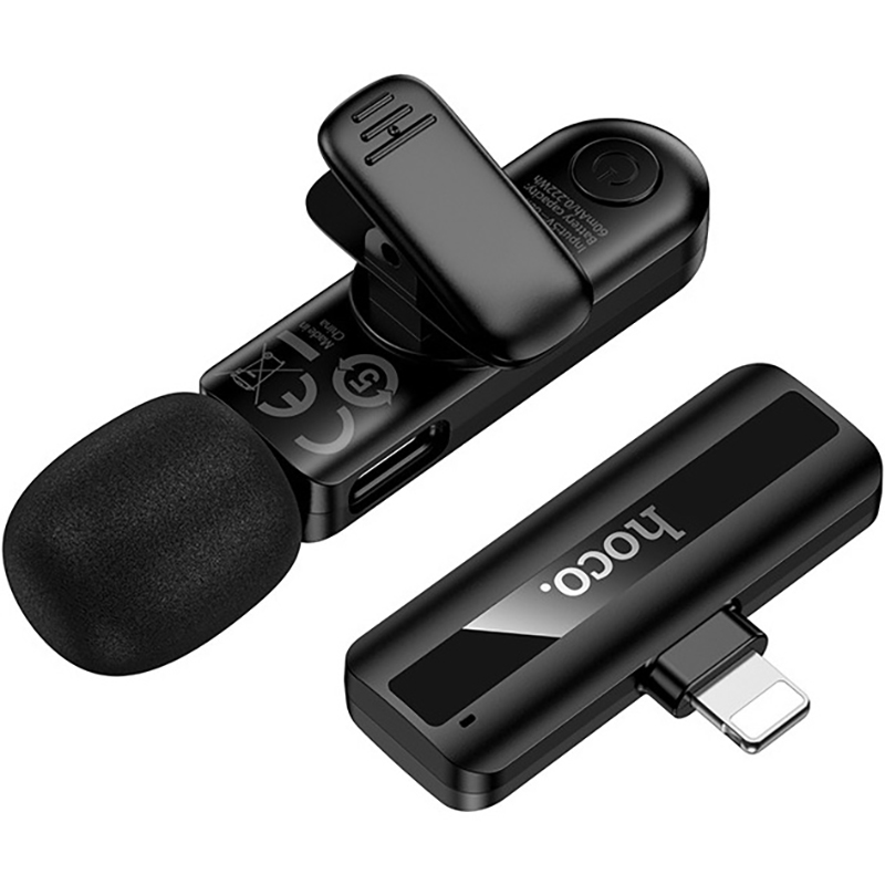 Беспроводной петличный микрофон HOCO L20 Fair Lightning Black