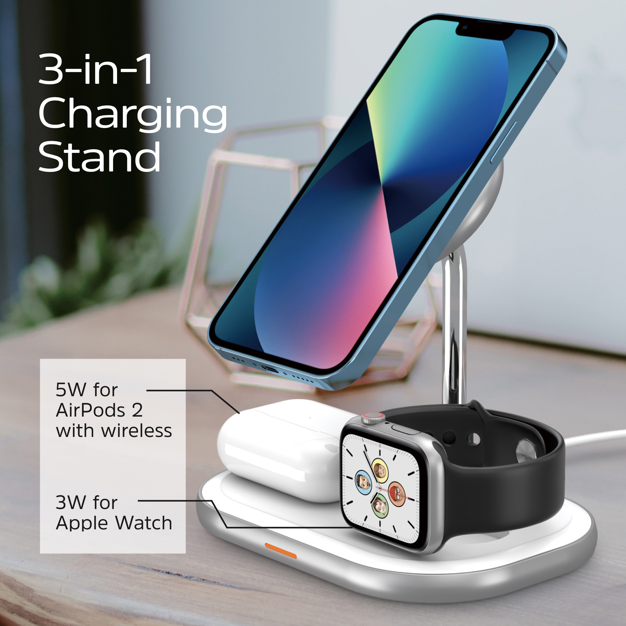 Беспроводное зарядное устройство ENERGIZER 3-in-1 Magnetic Wireless Charger 15W