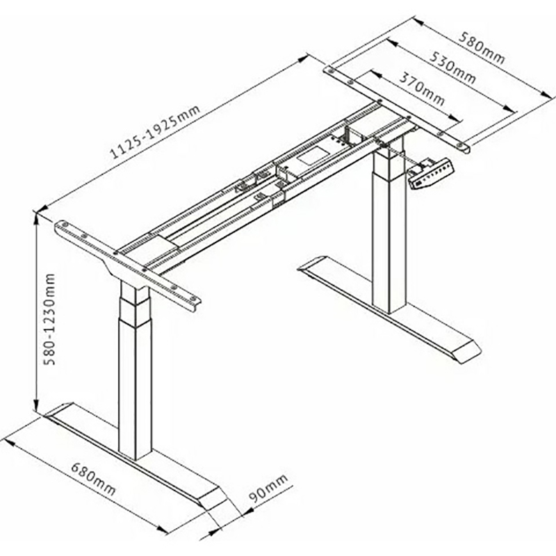 Моторизированное основание для компьютерного стола LOCTEK ET223(IB) Silver/Gray