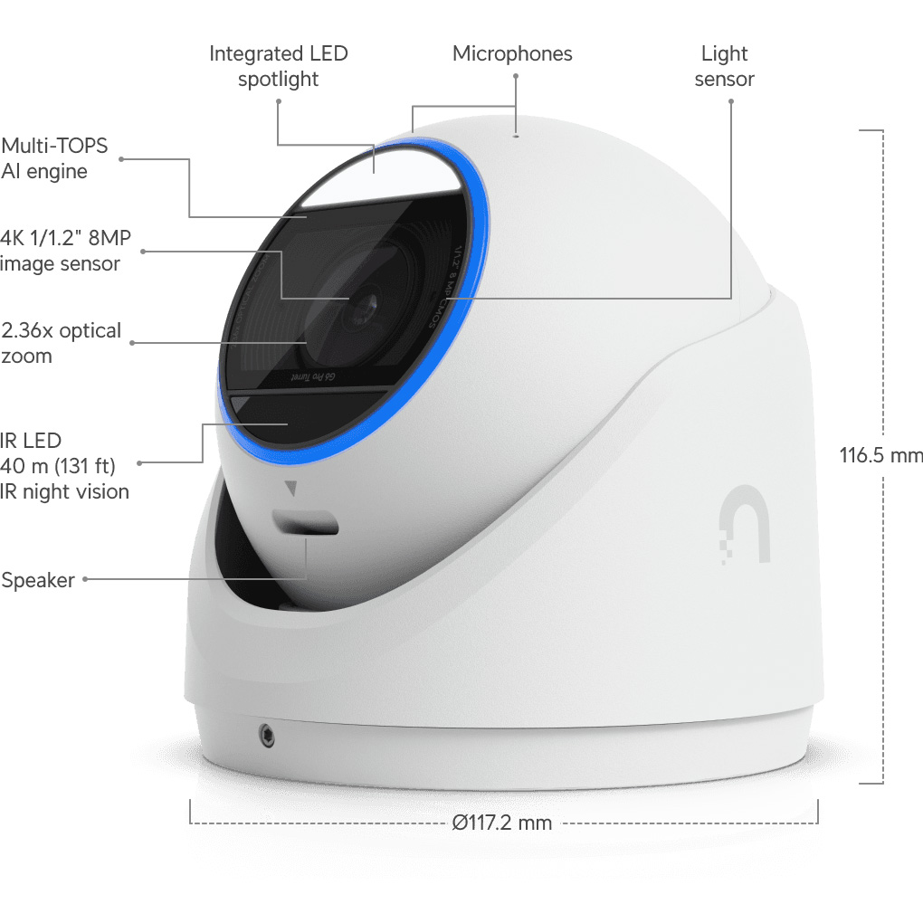 IP-камера UBIQUITI UniFi G6 Pro Turret (UVC-G6-PRO-TURRET-W)