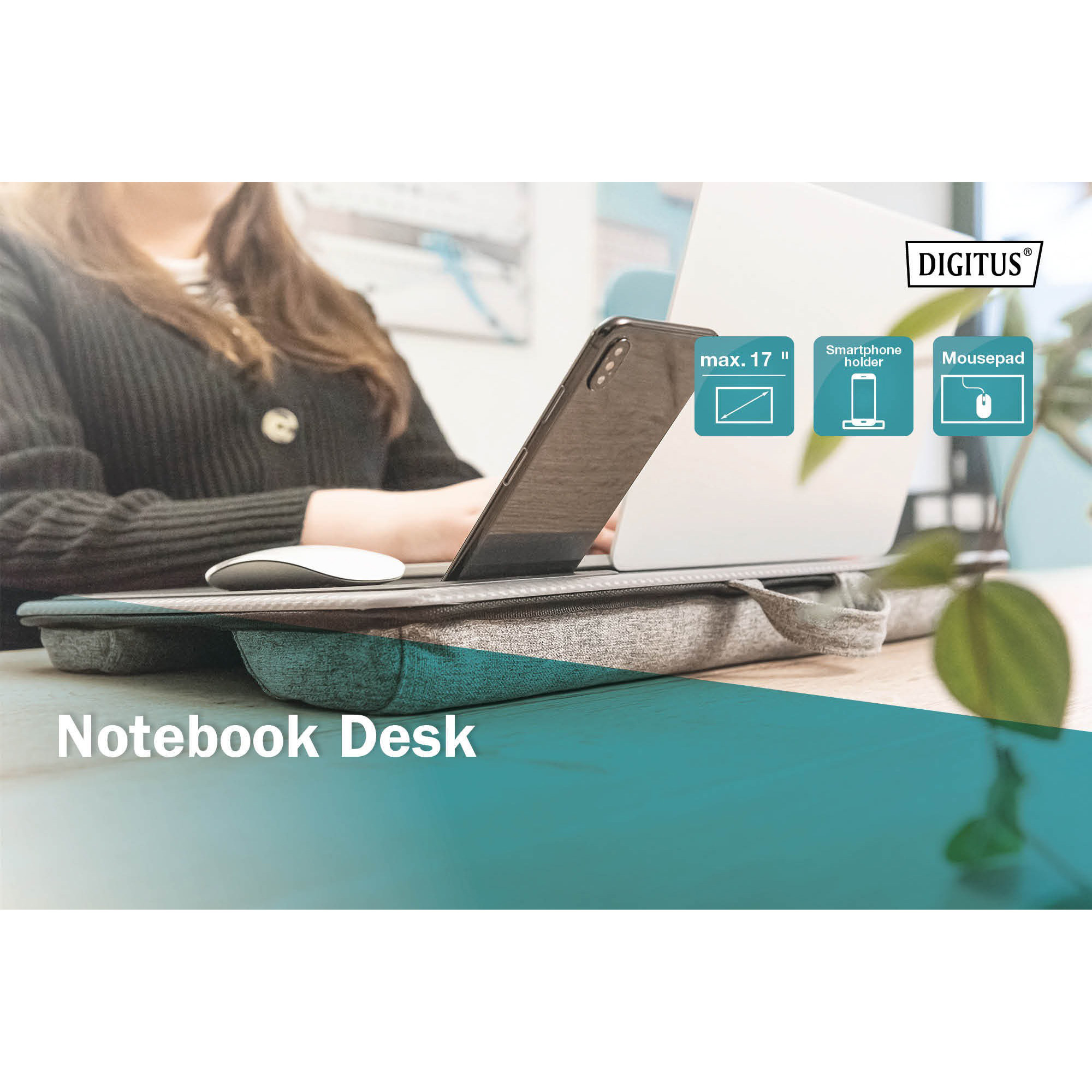 Столик для ноутбука DIGITUS Notebook Desk/Workstation Gray