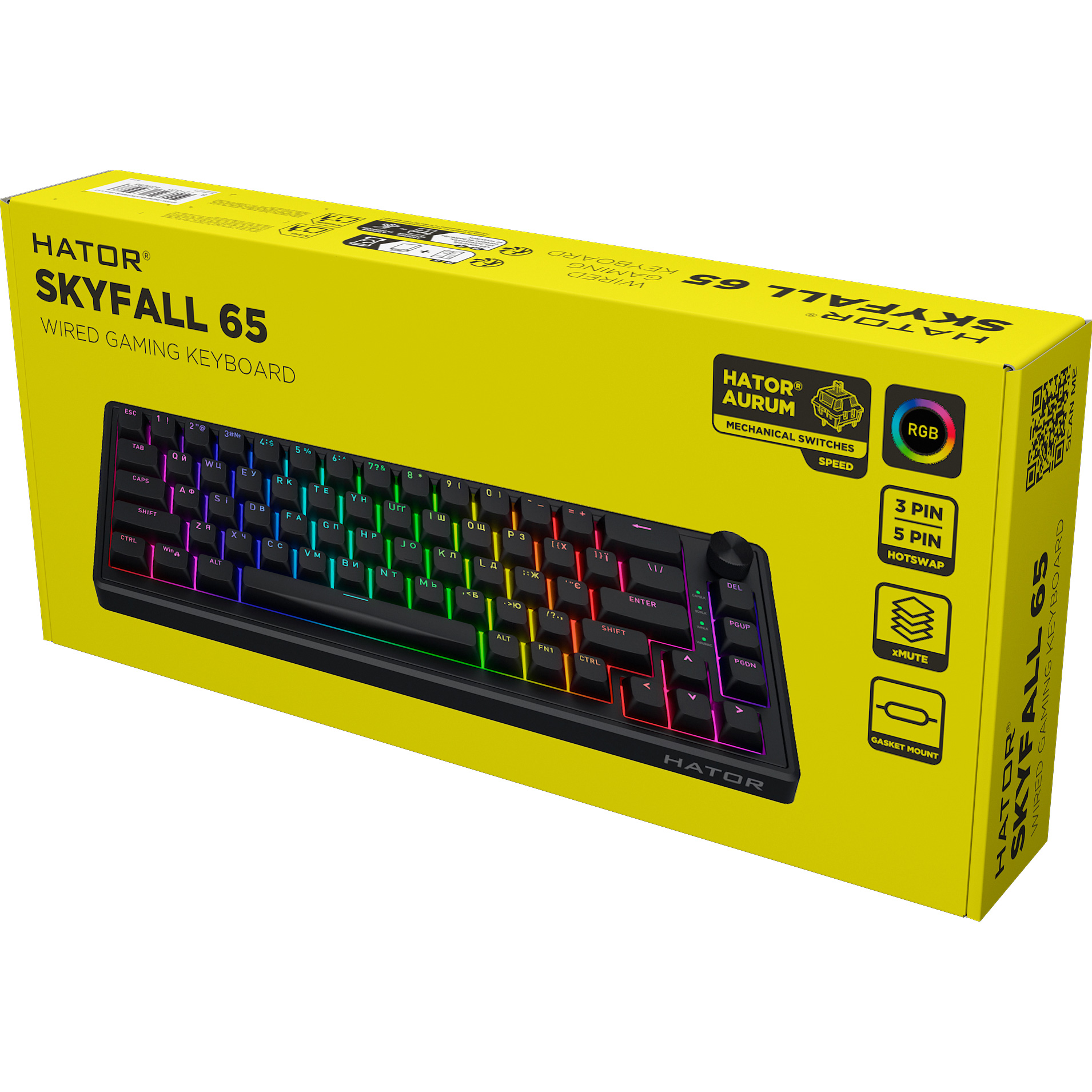 Клавіатура HATOR Skyfall 65 Aurum Sterling Switch UA Black (HTK1160UA)