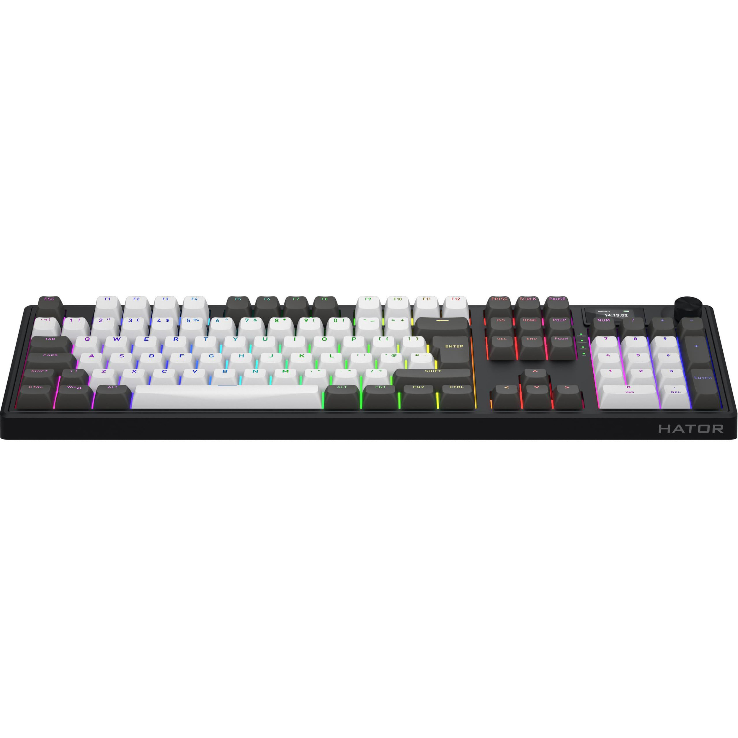 Клавіатура бездротова HATOR Skyfall 100 Pro Wireless Aurum Vanila Silent Switch UK-ISO Black/Gray/White (HTK4100EU)