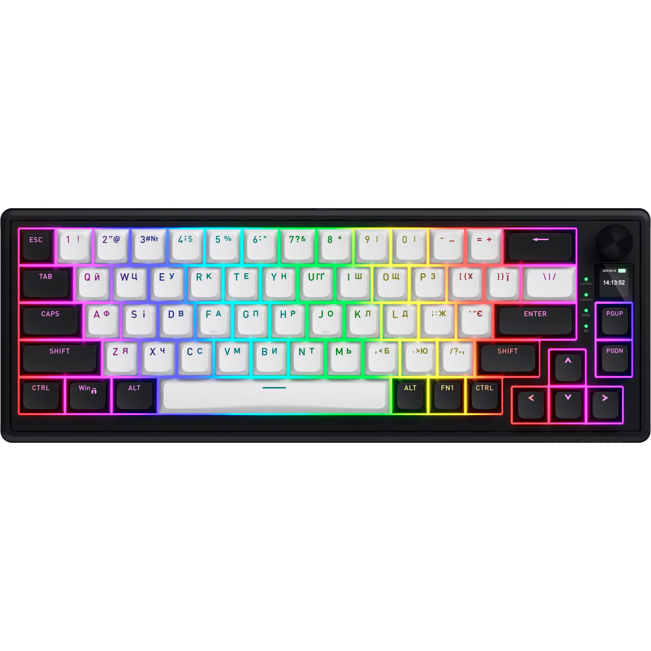 Клавіатура бездротова HATOR Skyfall 65 MAG Ultima 8K Wireless Aurum Ice Switch UA Black/White (HTK3860UA)