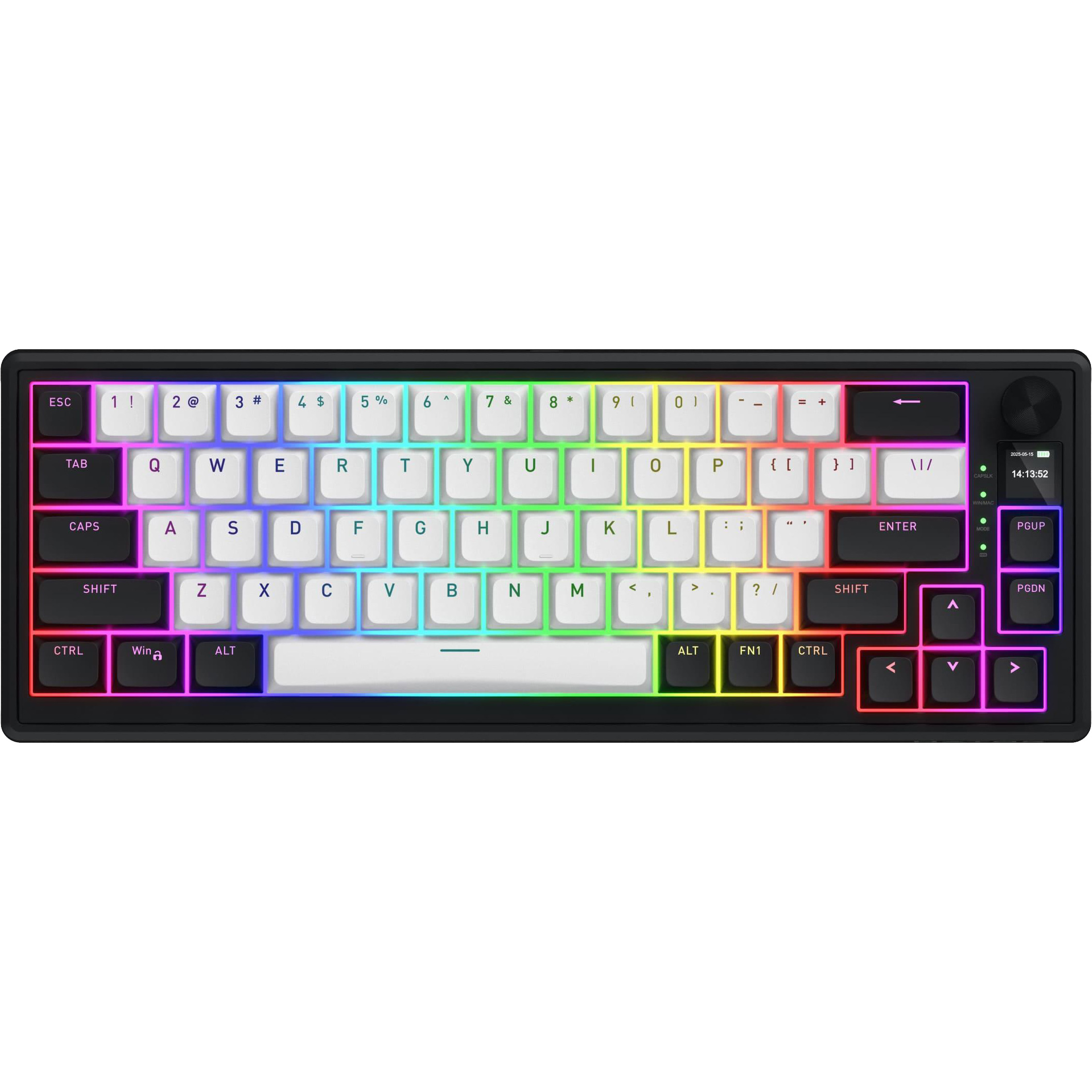 Клавіатура бездротова HATOR Skyfall 65 MAG Ultima 8K Wireless Aurum Ice Switch US Black/White (HTK3860)