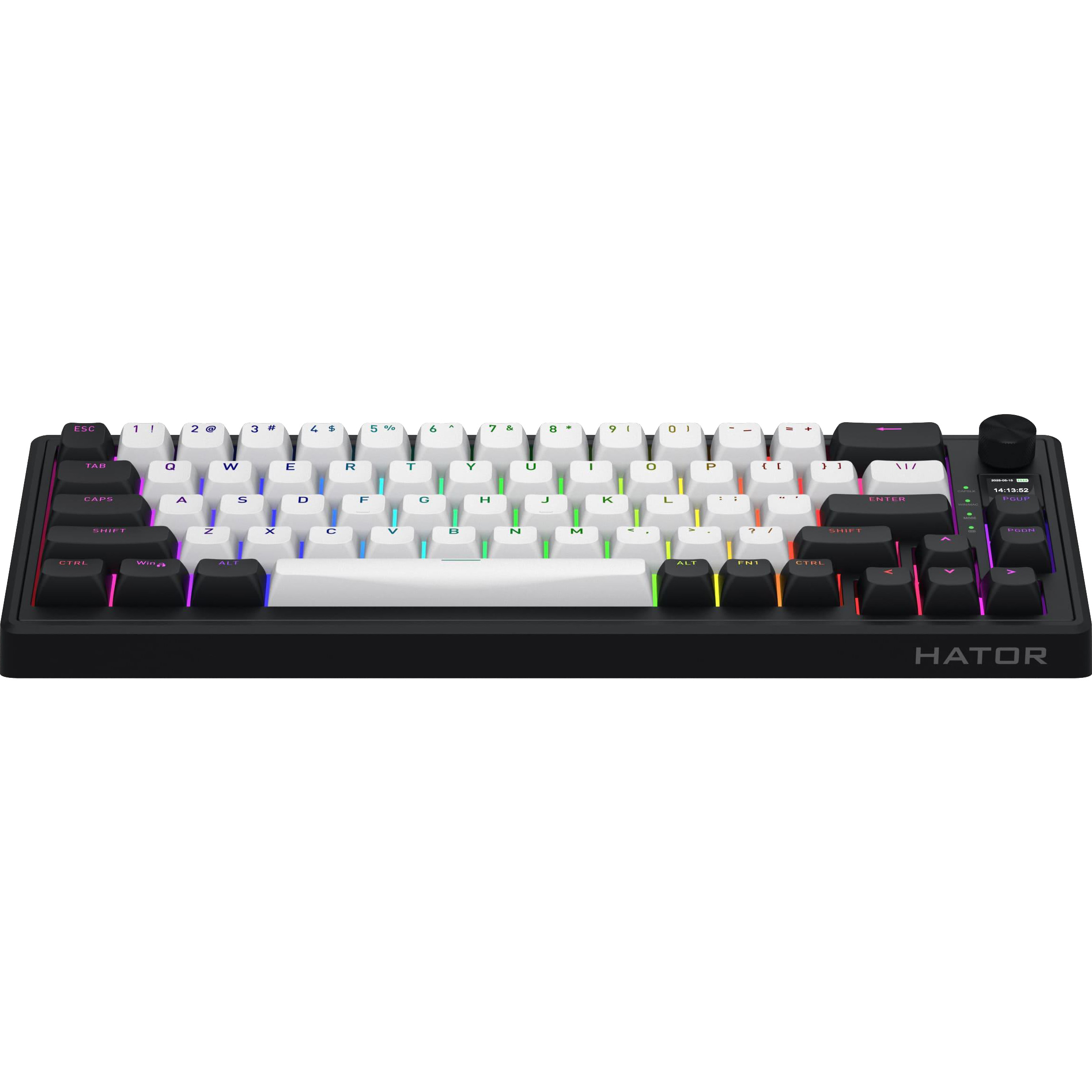 Клавіатура бездротова HATOR Skyfall 65 MAG Ultima 8K Wireless Aurum Ice Switch US Black/White (HTK3860)