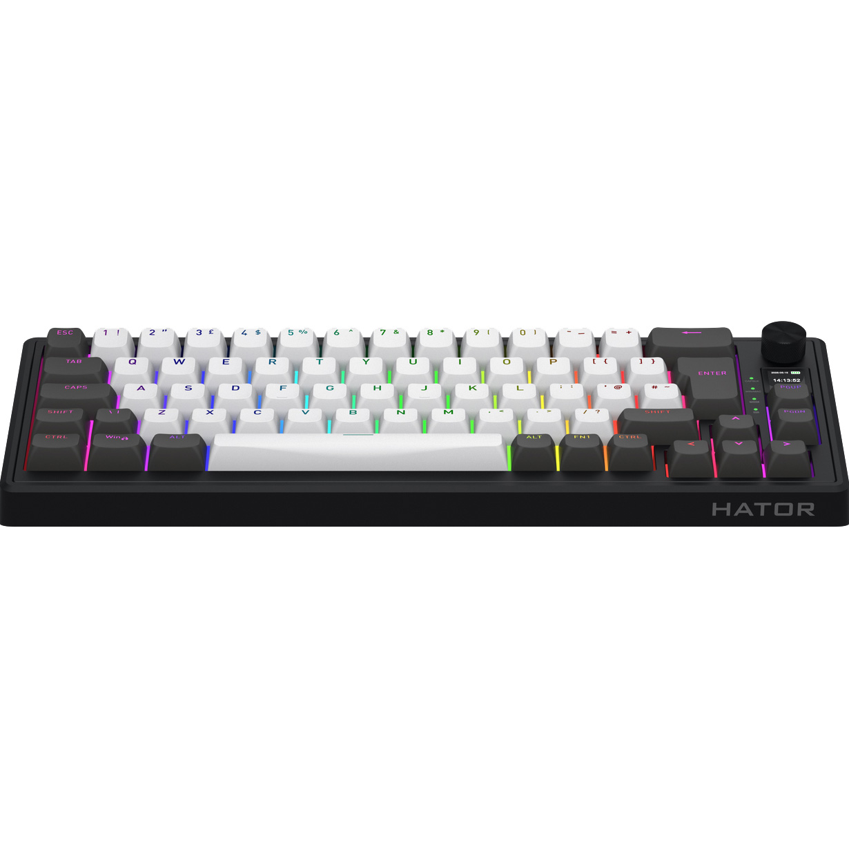 Клавіатура бездротова HATOR Skyfall 65 Pro wireless Aurum Vanila Silent Switch UK-ISO Black/Gray/White (HTK4160EU)