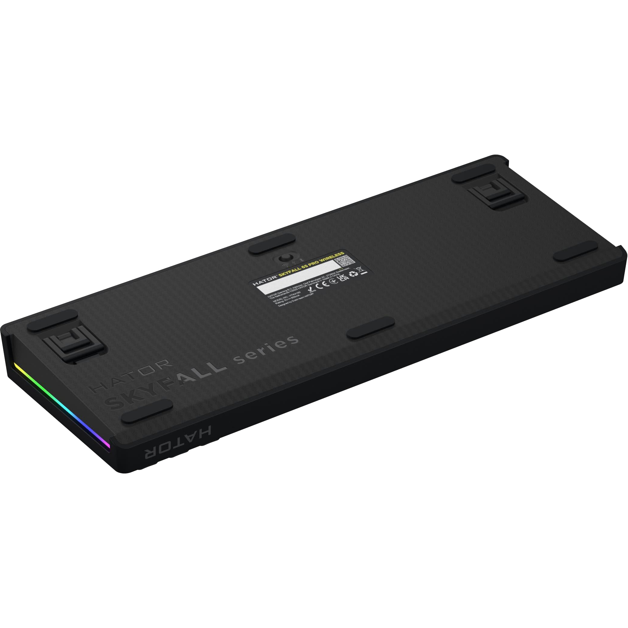 Клавіатура бездротова HATOR Skyfall 65 Pro wireless Aurum Vanila Silent Switch US Black/Gray/White (HTK4160)