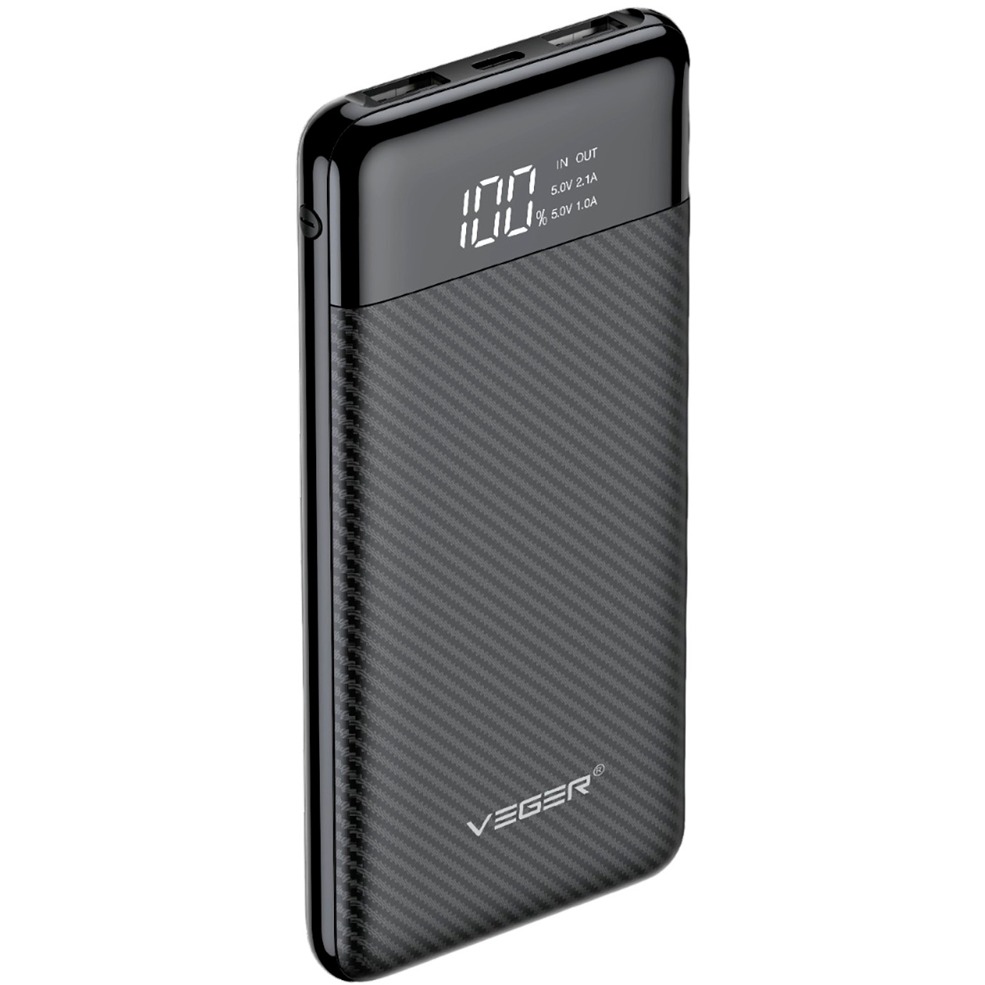 Повербанк VEGER L11 1xUSB-C, 2xUSB-A 15W 10000mAh Black