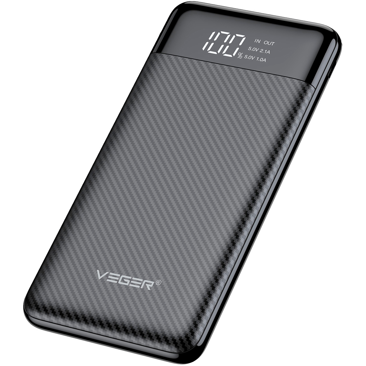 Повербанк VEGER L11 1xUSB-C, 2xUSB-A 15W 10000mAh Black