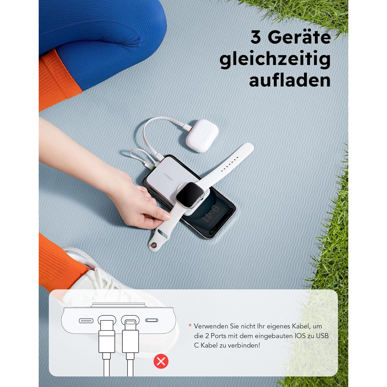 Повербанк с беспроводной зарядкой VEGER V1171 20W 10000mAh White