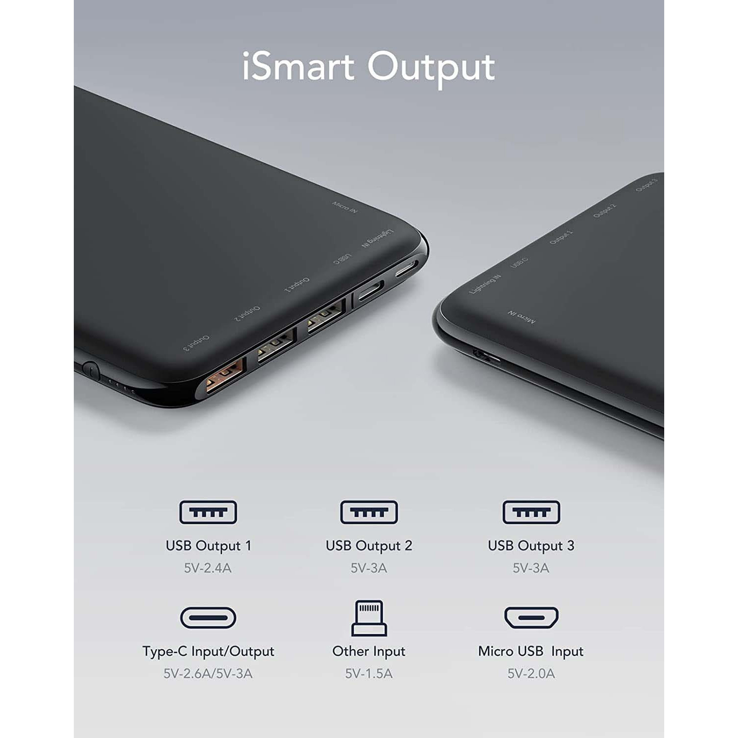 Повербанк CHARMAST W2002C 15W 26800mAh Black