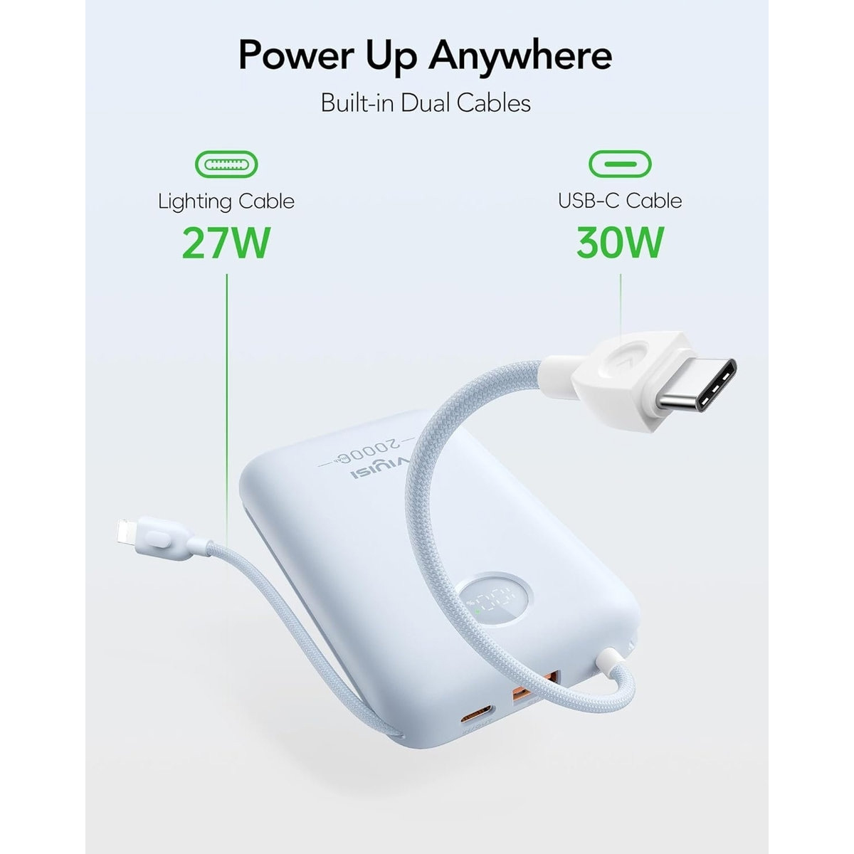 Повербанк VIYISI G2068 30W 20000mAh Blue
